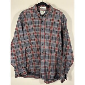 LL Bean Cotton Plaid Flannel Button Shirt Mens XXL Traditional Fit 228061